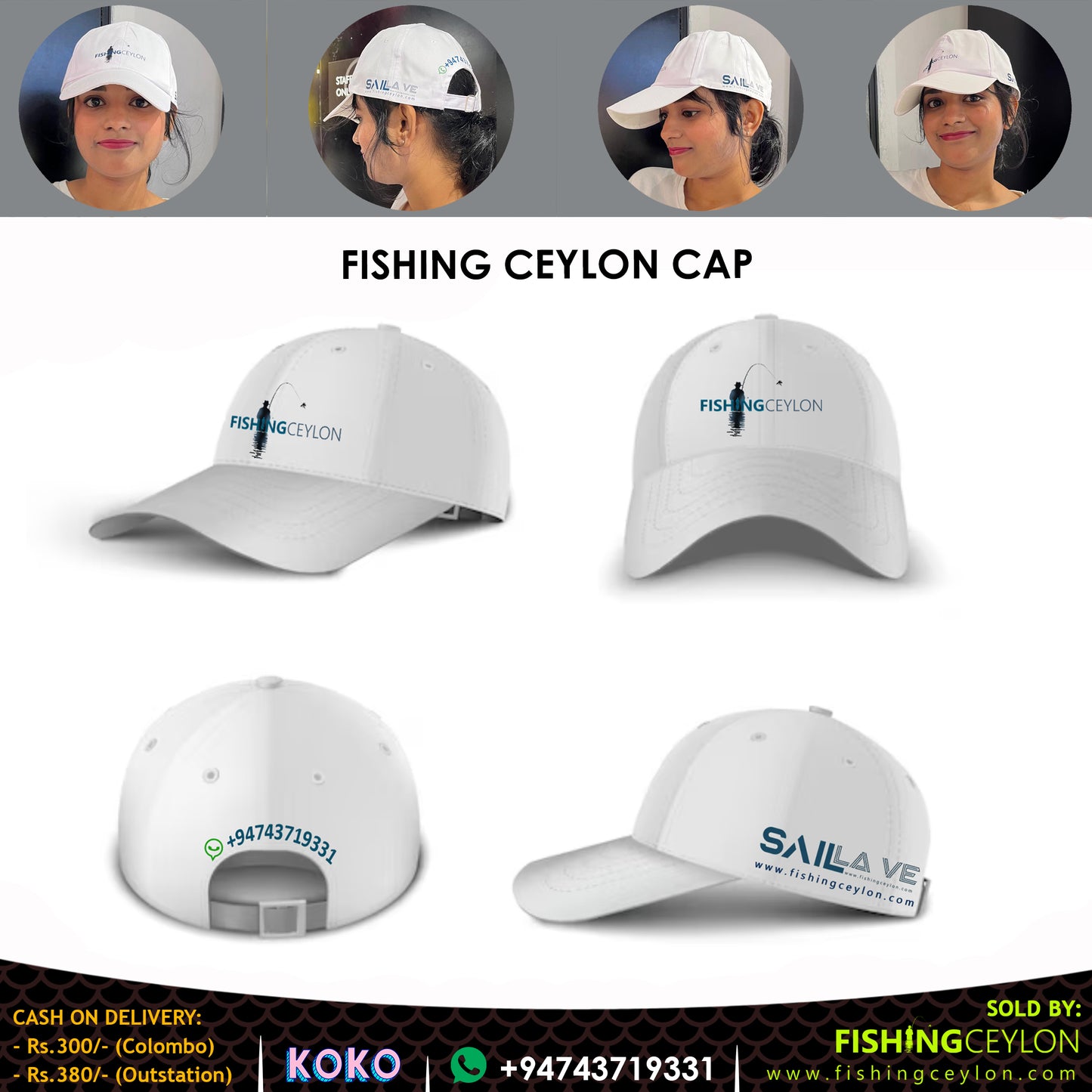 Fishing Ceylon Cap (White) - Fishing Ceylon 
