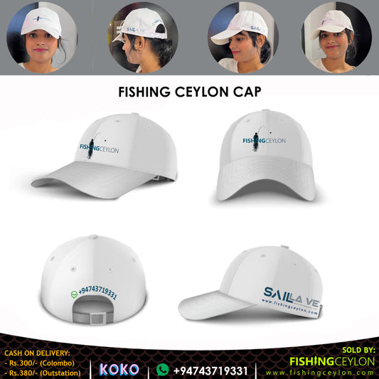 Fishing Ceylon Cap (White) - Fishing Ceylon 