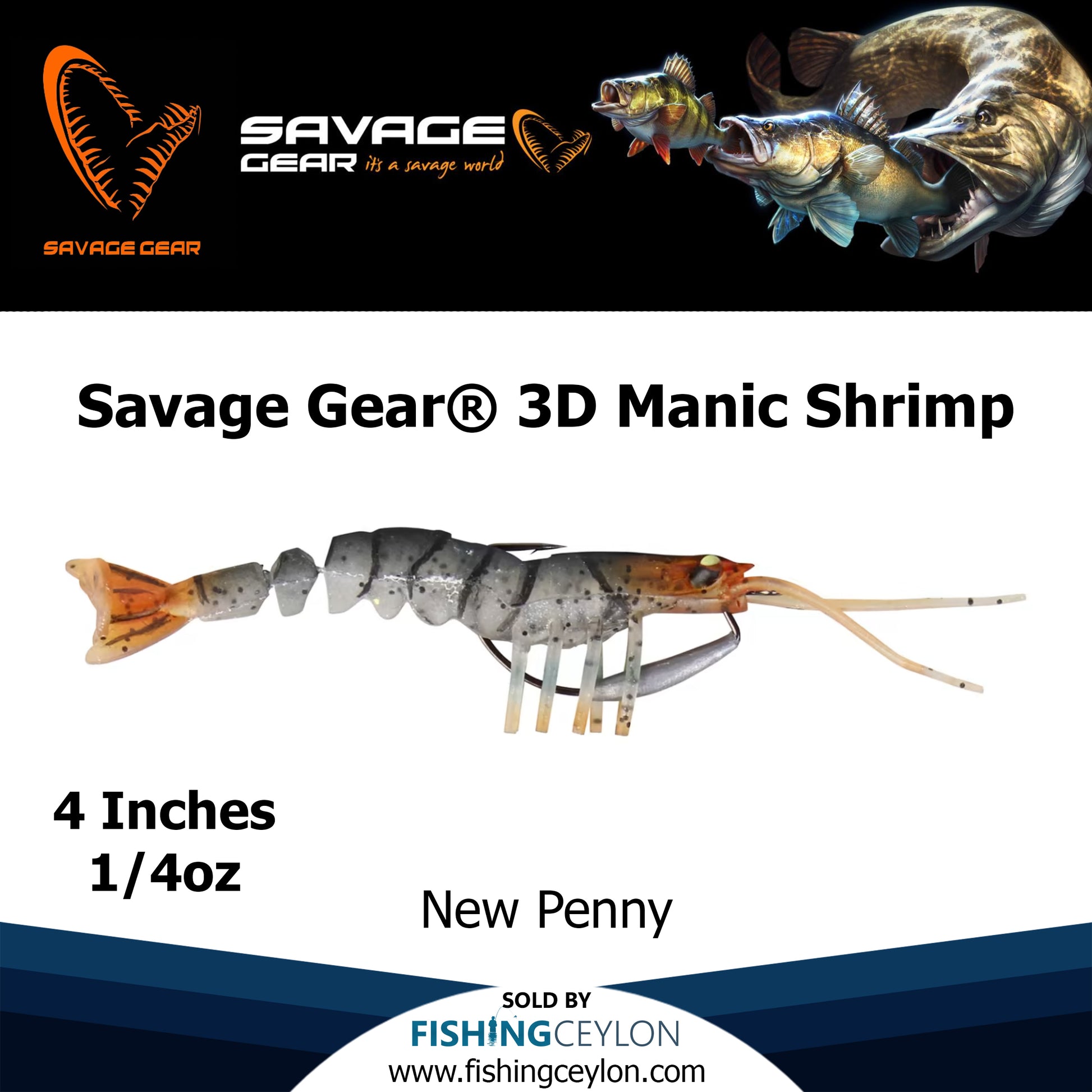Savage Gear® 3D Manic Shrimp – Fishing Ceylon