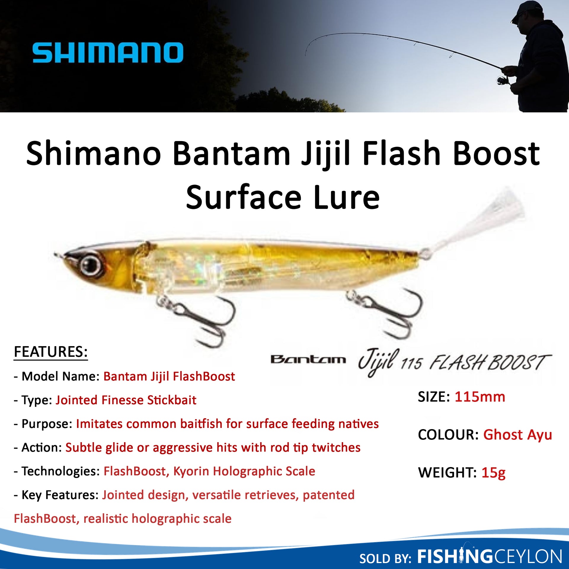 Shimano Bantam Jijil Flash Boost Surface Lure – Fishing Ceylon