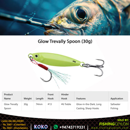 Glow Trevally Spoon (30g) - Fishing Ceylon 
