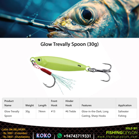Glow Trevally Spoon (30g) - Fishing Ceylon 