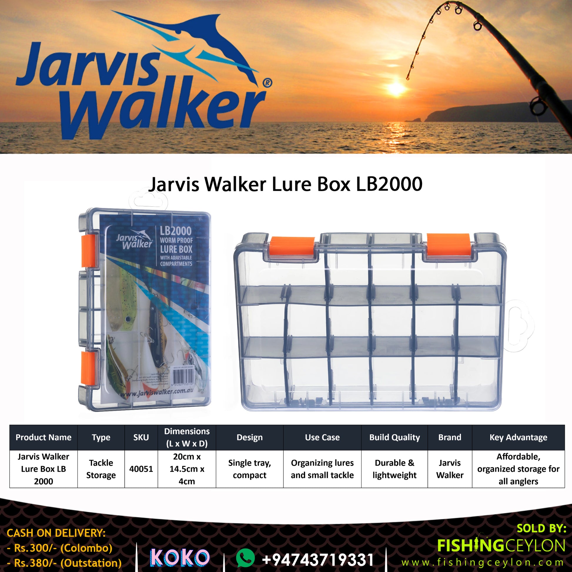 Jarvis Walker Lure Box (LB2000) - Fishing Ceylon 