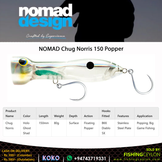 NOMAD Chug Norris 150 Popper - Fishing Ceylon 