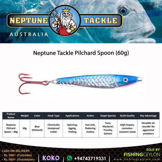 Neptune Tackle Pilchard Spoon (60g) - Fishing Ceylon 