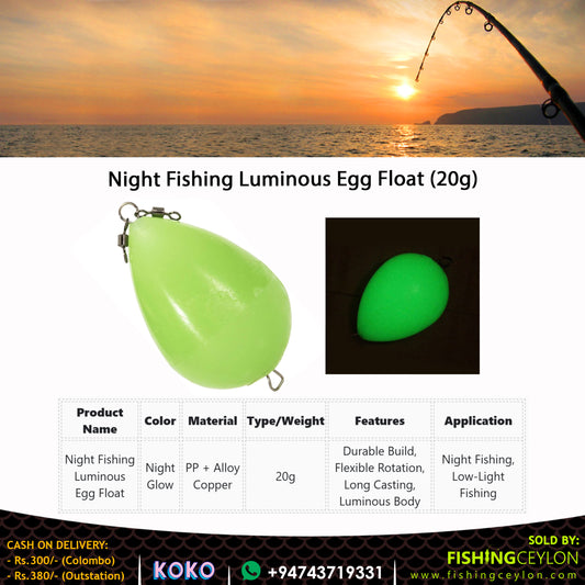 Night Fishing Luminous Egg Float (20) - Fishing Ceylon 