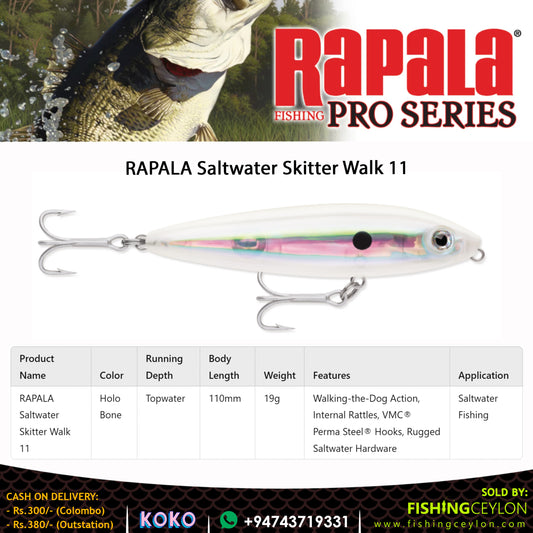RAPALA Saltwater Skitter Walk 11 - Fishing Ceylon 