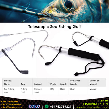 Telescopic Sea Fishing Gaff - Fishing Ceylon 