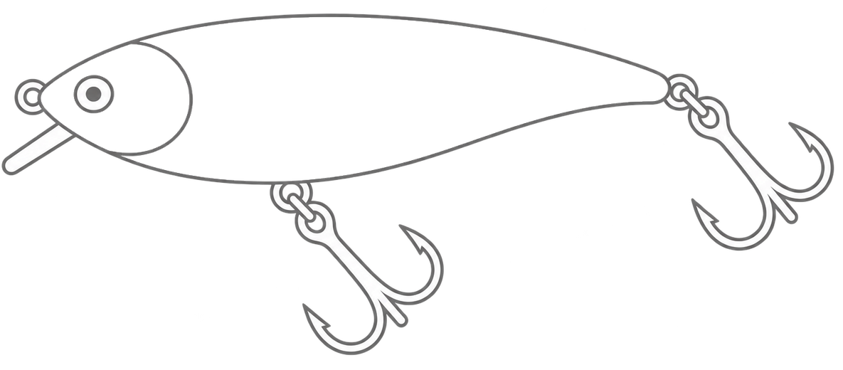 Lure outline showing selected colour skin